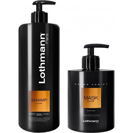 Lothmann - Routine Duo Shampooing Sublimateur 500ml + Nouveau Mask Colorant Cheveux Colorés Cuivrés 300ml