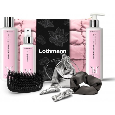 Lothmann Paris - Coffret Soin Cheveux Colorés United Color Trousse Rose