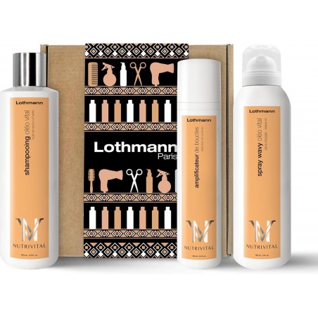 Lothmann- Coffret Rituel Shampooing 250ml + Amplificateur de boucles 100ml + Spray Wavy 150ml Oléo Vital Nutrivital