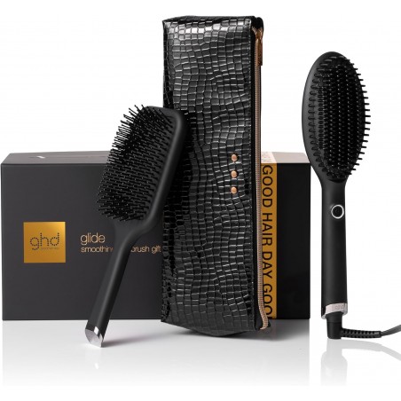 Coffret ghd Glide - Brosse Chauffante Lissante (Noire) - Brosse et pochette incluses